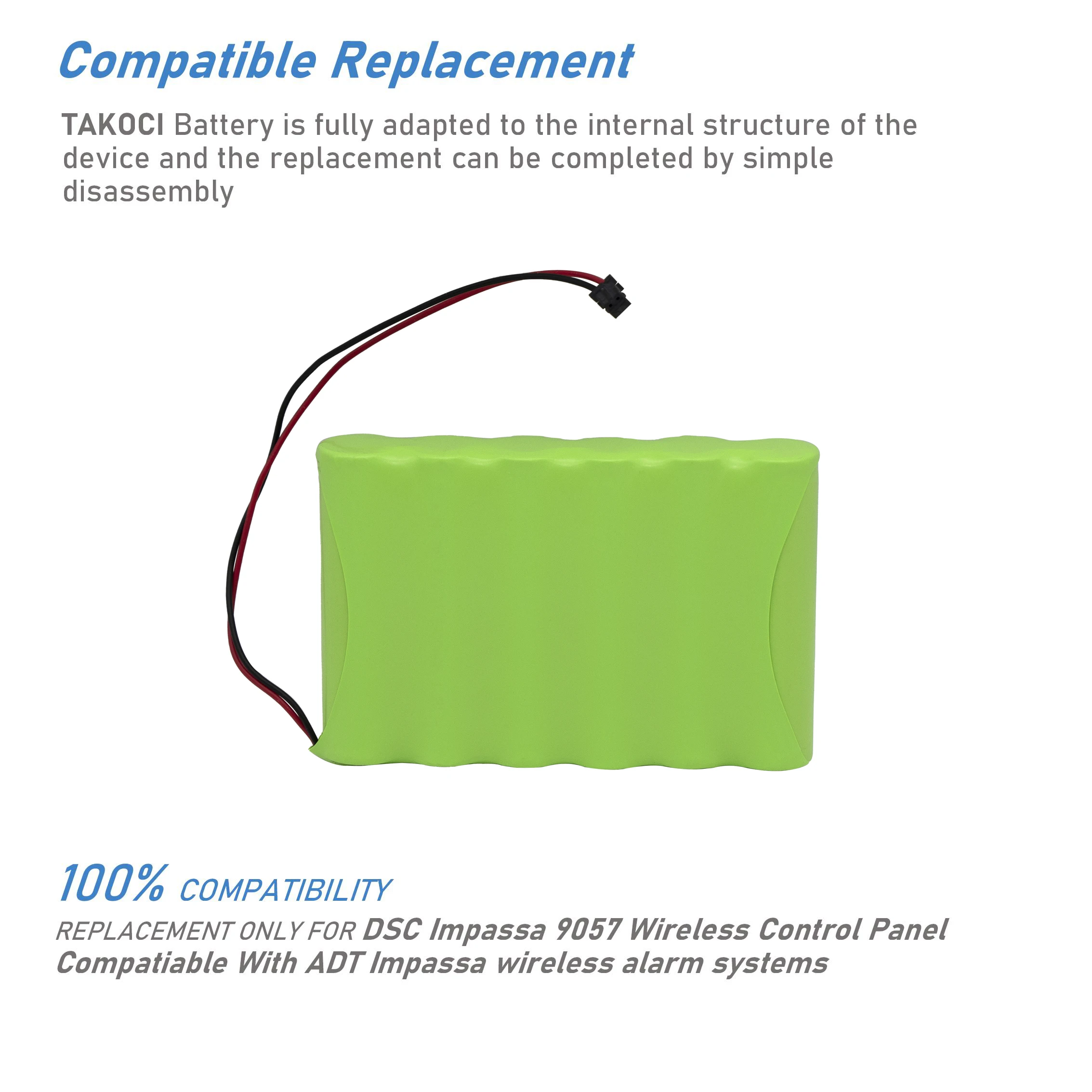 Replacement Battery for ADT  Impassa wireless alarm systems 7.2V/mA