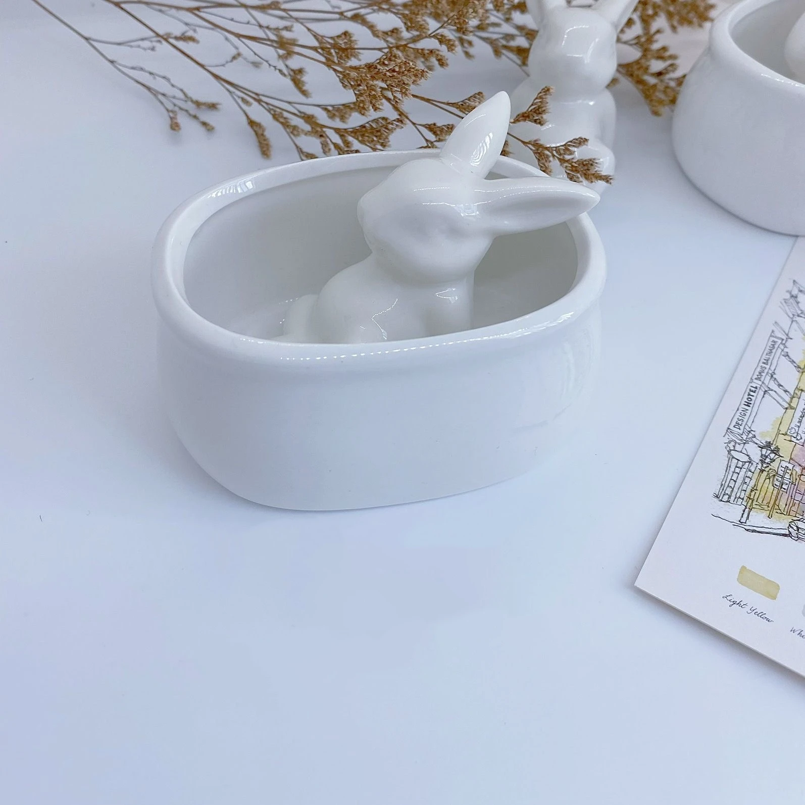 Badewannenförmiger Pinselreiniger Niedliches Stifthalter-Set Chinesische Malerei Aquarell-Pinsel Palette Keramik-Pinselschale – Detail 12