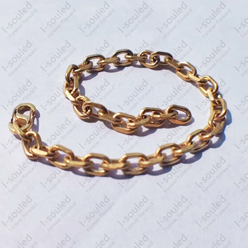 

Pure Titanium 5.2 MM Fantastic Coating Yellow Rolo Cable Link Bracelet For Women