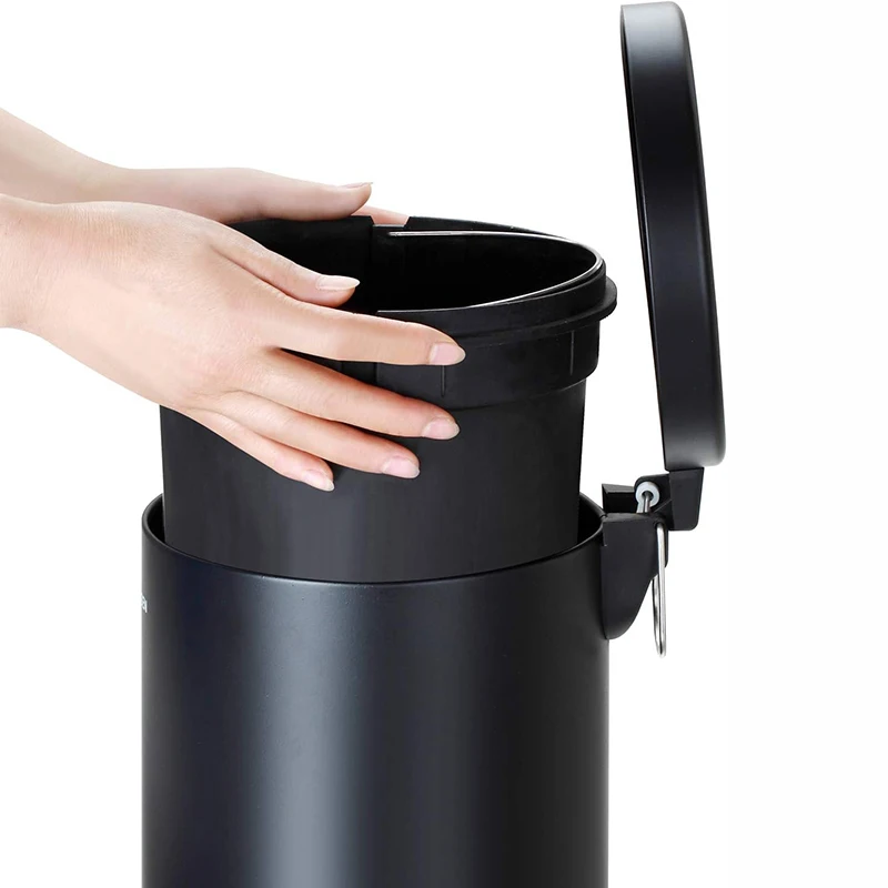 ReDISEN ถังขยะแบบเหยียบ Soft-Close สําหรับห้องครัว ห้องน้ํา สุขา... (สีดํา 5 ลิตร)