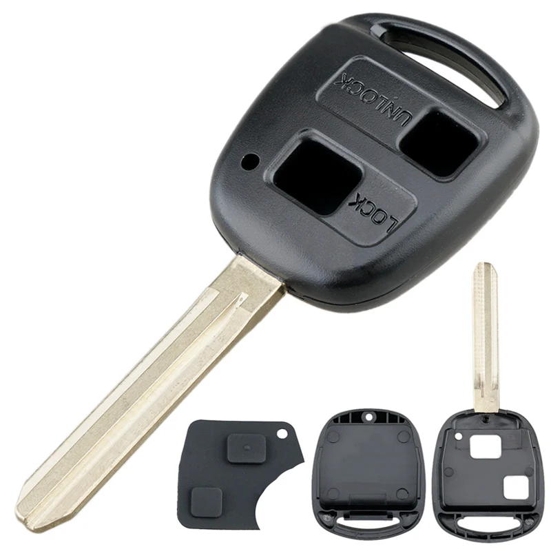 2 Buttons TOY43 Blade Car Remote Key Shell Serviceable Car Key Housing Fit for Toyota with Rubber Button Pad