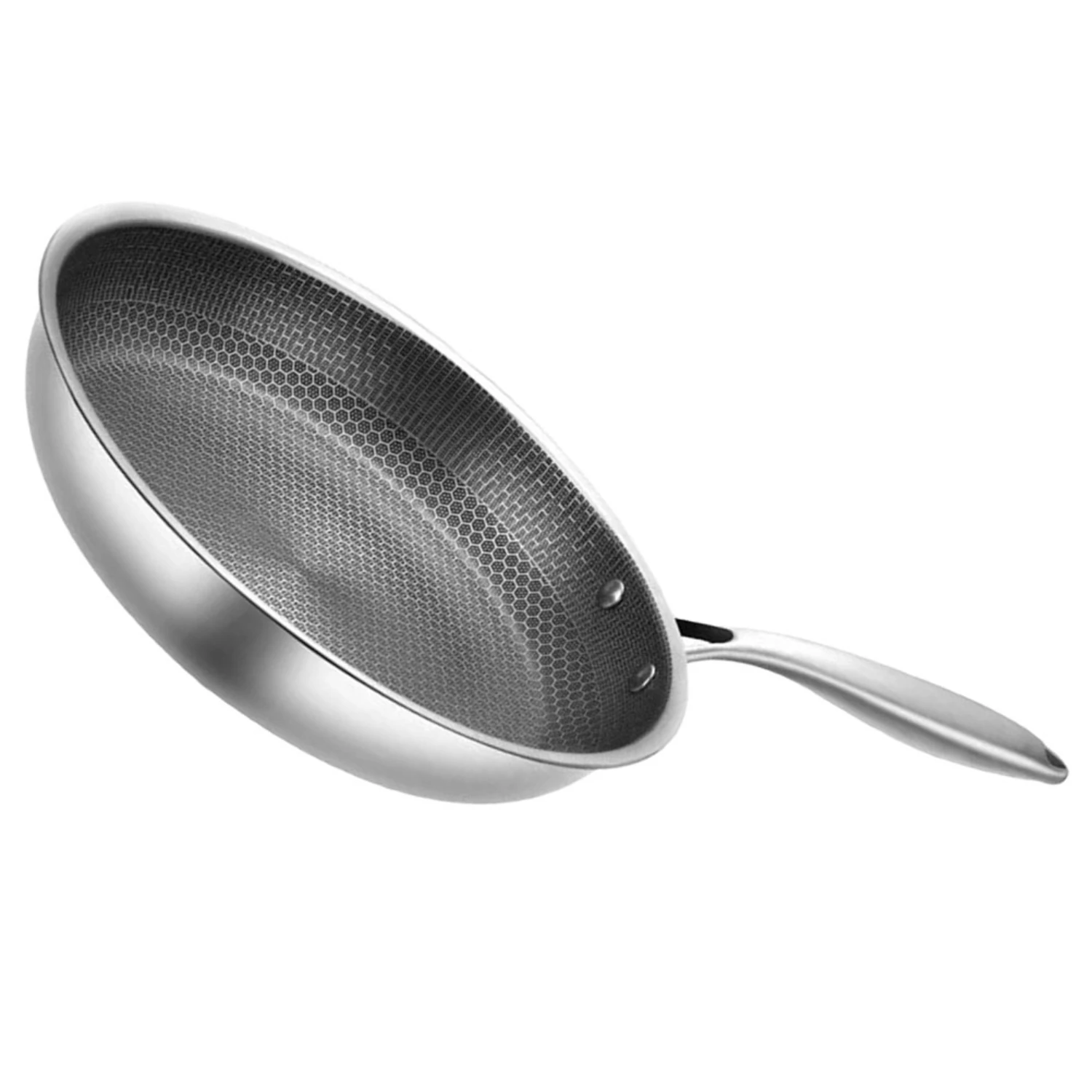 Stylish, Durable, and Versatile 30cm Stainless Steel Honeycomb Frying Pan - Must-Have Cookware for Sauteeing and Cooking - Great