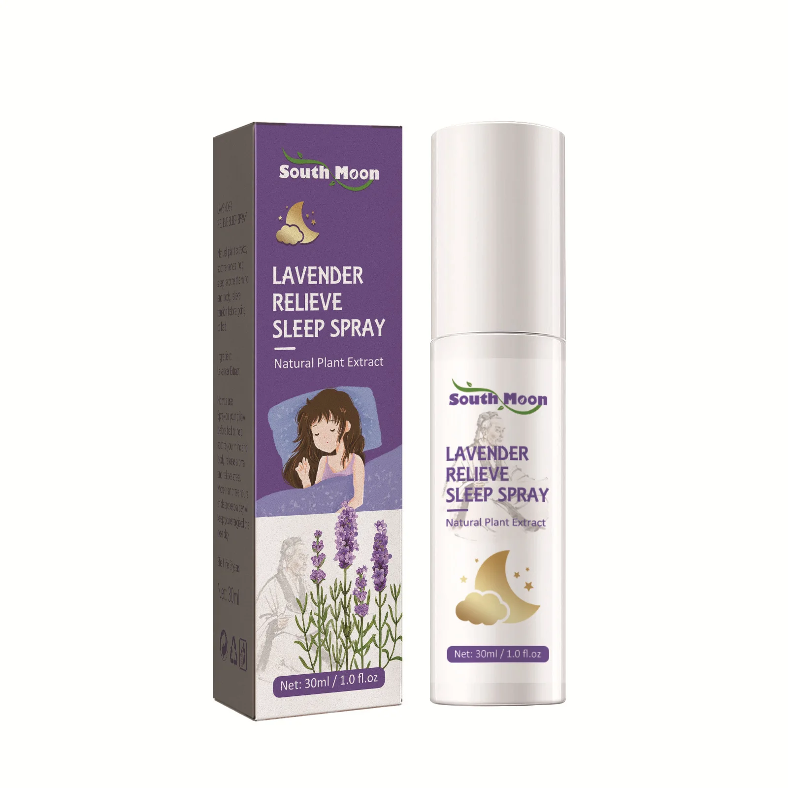 Lavender Insomnia Spray Natural Plant Extract Relieve Stress Soothing Nerves Essential Oil to Help Enjoyable Sleep Health Care