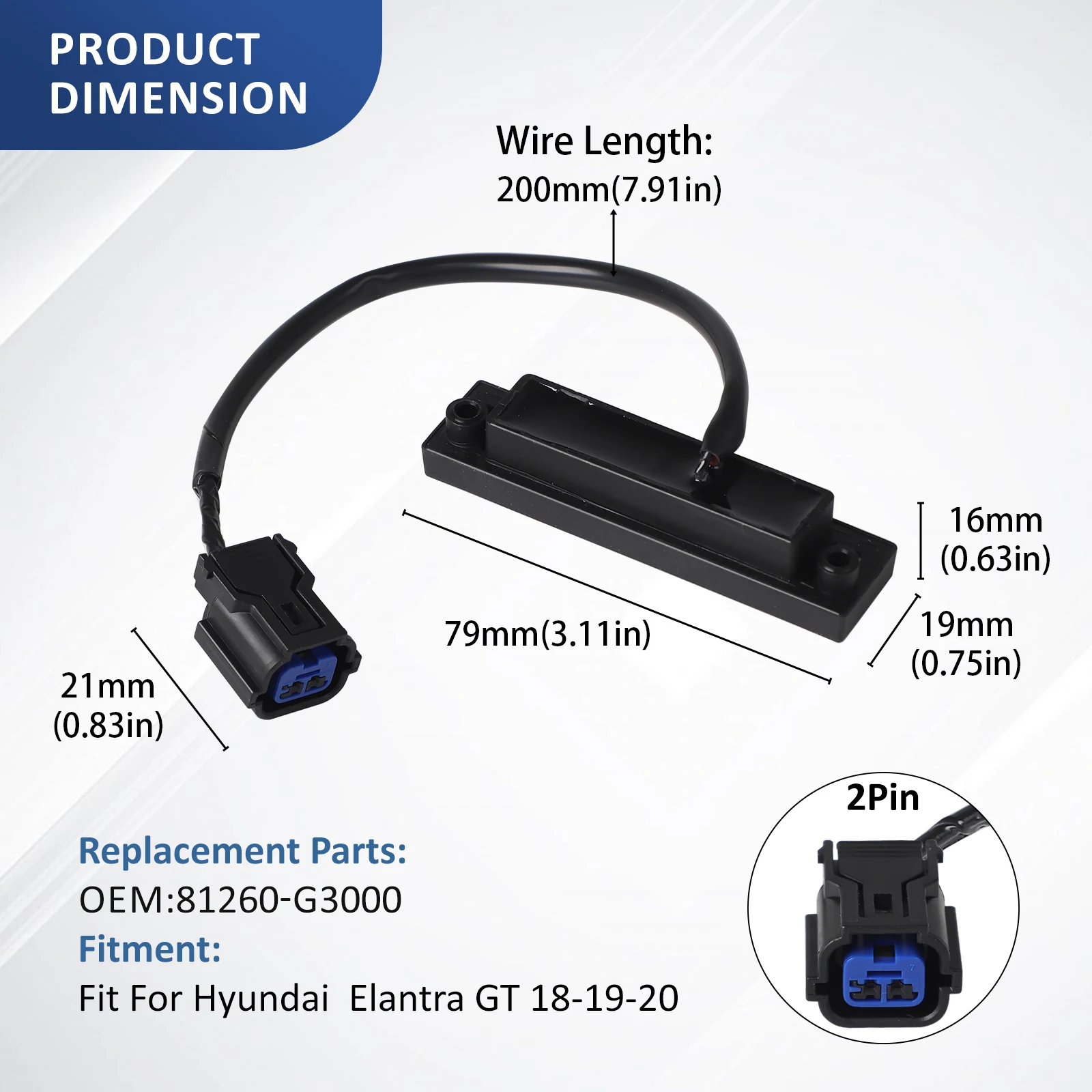 81260-G3000 New Car Rear Trunk Tailgate Release liftgate Switch For 2018 2019 2020 Hyundai Elantra GT / 2017-2023 I30 81720G4000 - Image 3