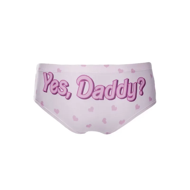 Yes Daddy Cute Cartoon Pink Print Women Underwear Panties Love Pattern Sexy Hip-Lifting Thong Student Briefs Erotic Lingerie