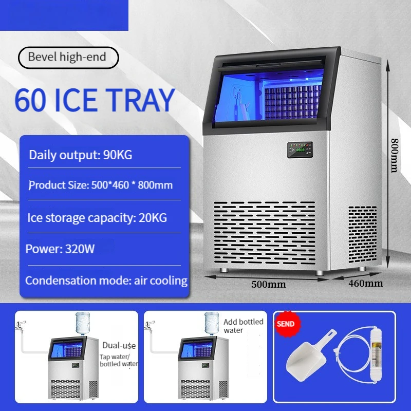 Commercial Ice Maker Shop Automatic making Ice  Large Capacity Cube Machine Bar Ice Maker