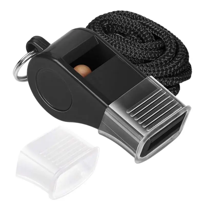 High Quality Black Whistle Referee Game Halter Whistle Outdoor Travel Hiking Whistle Suitable for Basketball Volleyball Games