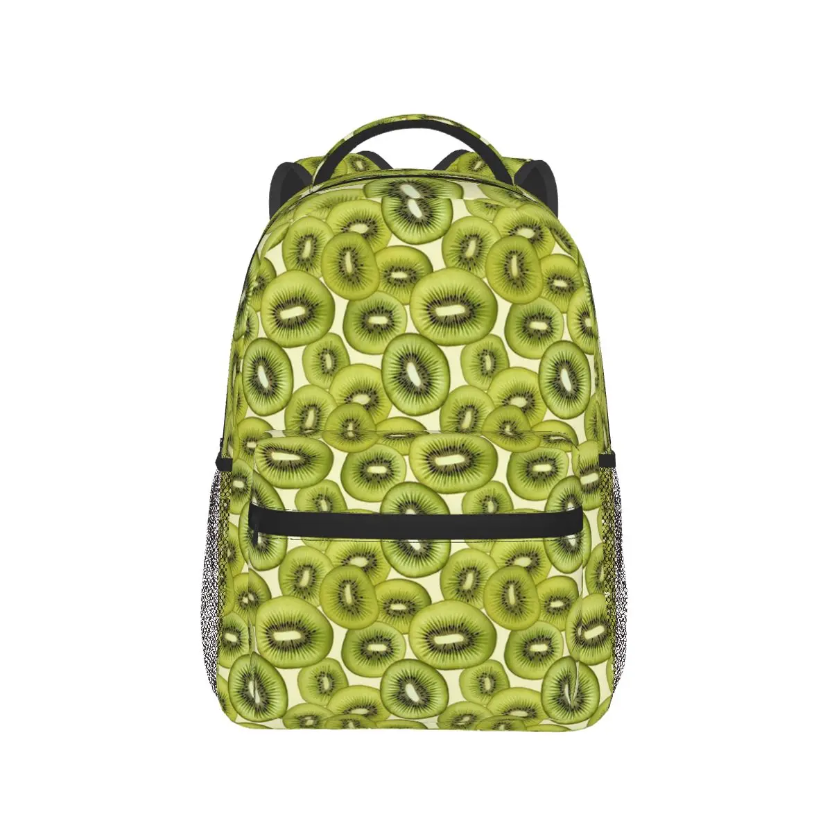 

Green Kiwi Slice Fruit Backpack Hot Sale Daypack Large Capacity Kids BookBag School Bag Shoulder Bags for Men Women
