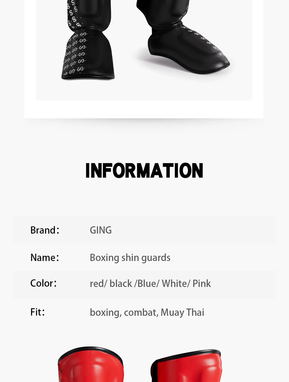Boxen Beinschutz Muay Thai Knöchelschutz MMA Kickboxen Schienbeinschoner Verstärkte Sparring-Kampfausrüstung Knöchelschützende Leggings – Detail 3