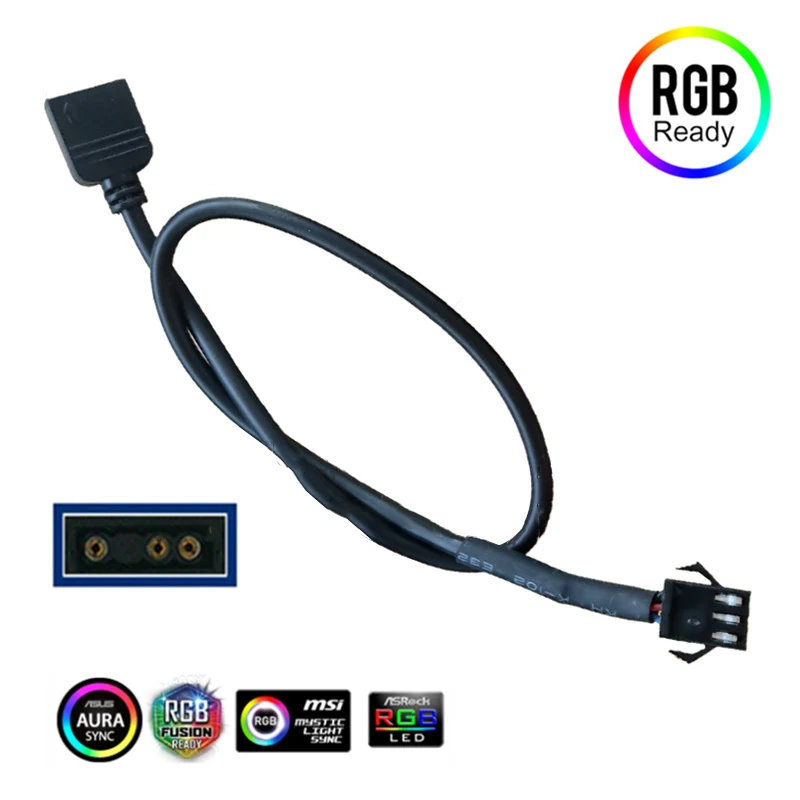 1PCS Motherboard RGB Adapter Conversion Cable 5V 3 Pin / 12V 4 Pin 30cm RGB Led Strip Light for PC Computer LED Light Strip Line