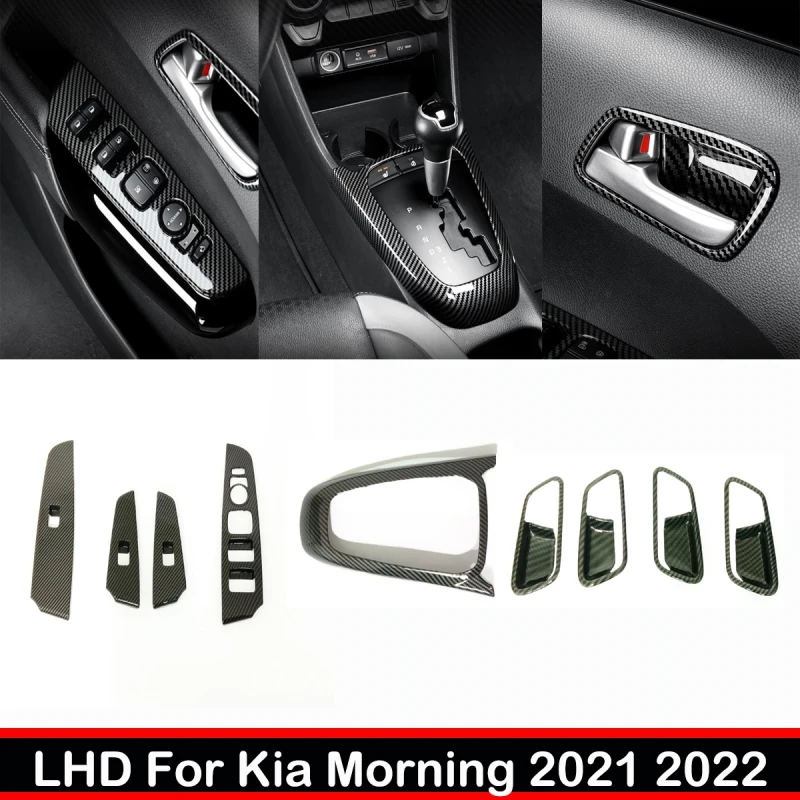 

LHD For Kia Morning 2021 2022 Interior Accessories door armrest handle bowl window rise switch panle gear shift panle cover