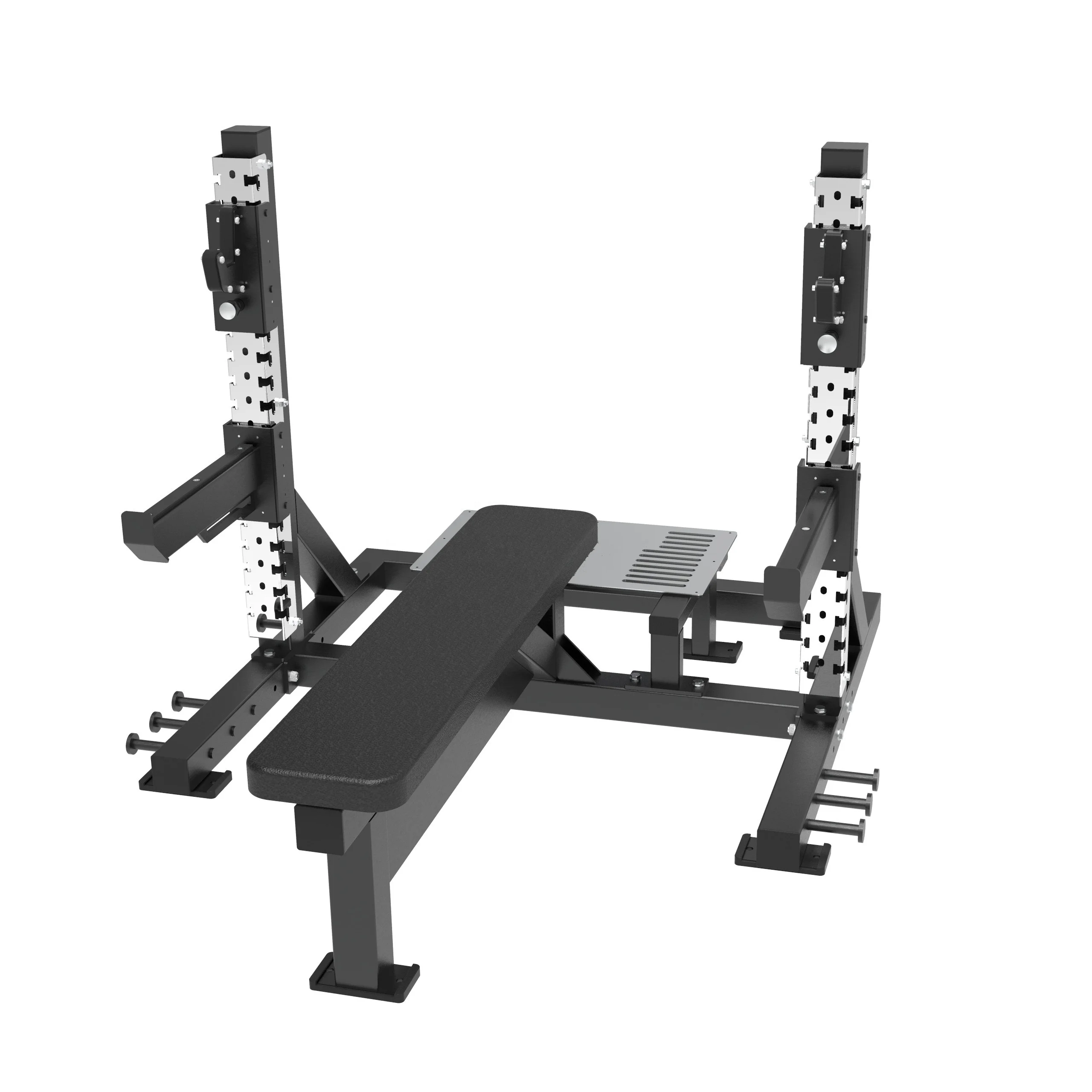 

Commercial Fitness Equipment Chest Exercise Flat Bench Press Gym Equipment With Barbell Storage