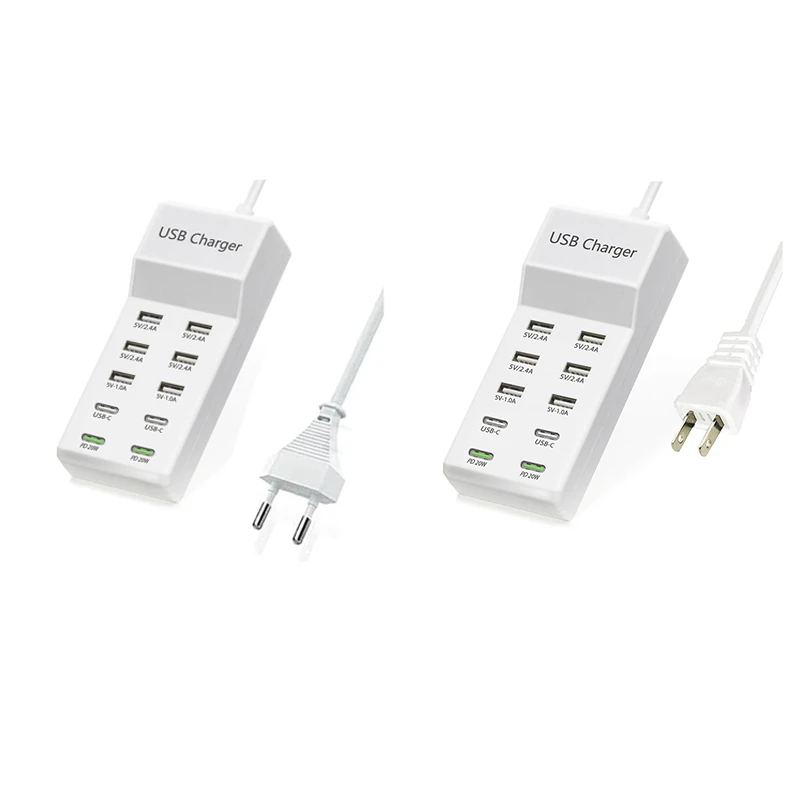 

AIAI 10 Port USB Charger Station USB Charger USB C Charger Block Charging Hub For Multiple Devices USB Power Strip
