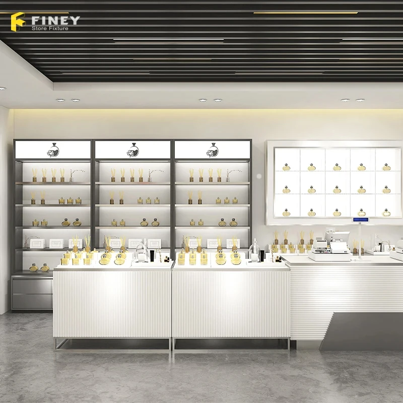 

Customize.Customized Modern Perfume Shop Display Stand Shelf Table Perfume Shop Interior Decoration