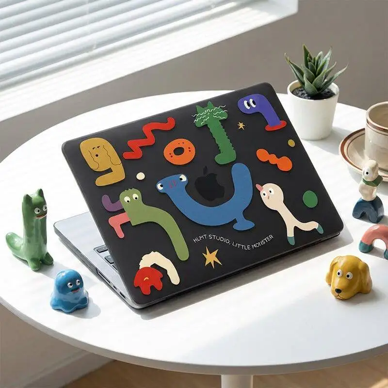 Cute Colorful Little Monsters Y2K Crystal Laptop Case For Macbook Air 13.6 M4 NEO 15 M3 For Mac Book Pro 13 M1 M2 14 M4 M5 Cover