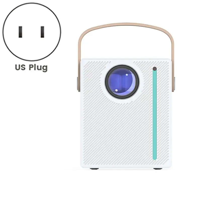 

MYdaY- 720P HD Small Home Smart Projector Mobile Screen Projector Bluetooth WIFI Video Projector Portable Projector US Plug