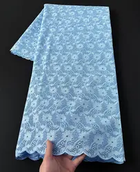 Luxury Austria Cotton Lace Great Queen Lace African Fine Eyelets Embroidery Swiss Polished Fabric Fashionable For Ceremony Dress