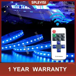 Remote Control 16FT Waterproof Marine Boat Pontoon Under Gunnel Led Lights For Boat Deck Night Fishing Bass Fishing Yacht Kayak