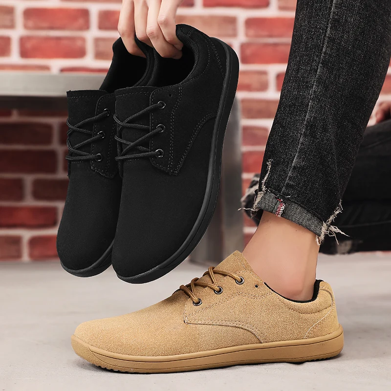 

Men's Minimalist Shoes, Wide Toe Barefoot Loafers, Suede Casual Shoes Lightweight Walking Shoes, Cowboy Boots Man Designer 2025