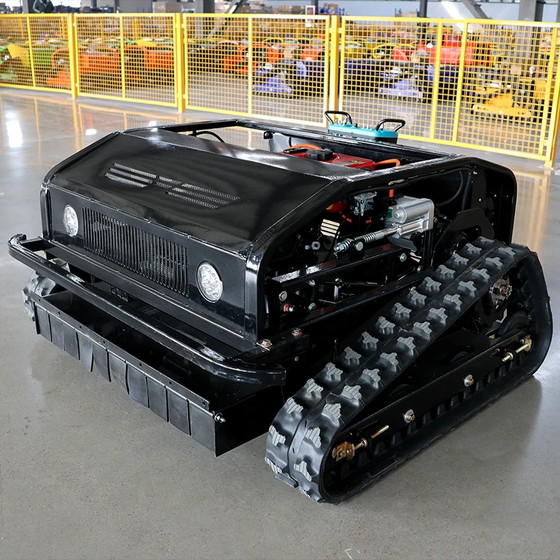 2025 China Factory Direct Supply Rubber Crawler     Self Propelled Garden Remote Control Lawn Mower for Sale
