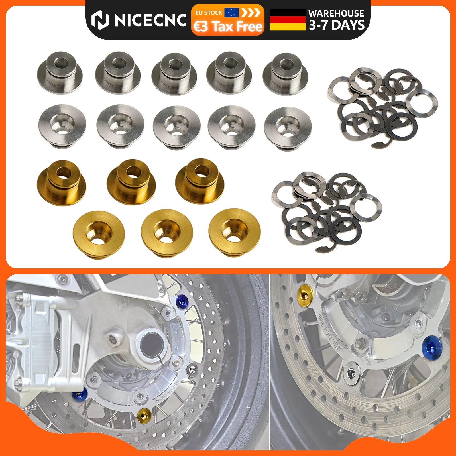 4,5-5,2mm Motorrad Schwimmende Bremsscheiben-Sicherungsringe für Brembo KTM BMW Honda Yamaha Kawasaki Triumph Aprilia CBR600RR 2003-2018 CBR650F 2014-2018 CBR1000RR 2004-2018 YZF R6 2000-2018 FZ1