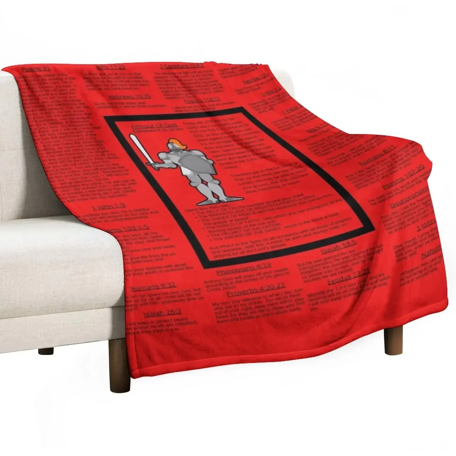 Armour Of God Prayer Blanket (NIV)- Red Throw Blanket heavy to sleep Luxury Throw Blankets