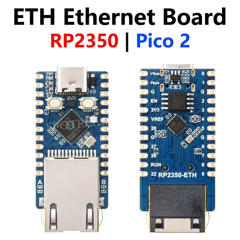 Raspberry Pi Pico 2 RP2350 ETH RP2350A chip CH9120 TCP/UDP Ethernet Network Built-in temperature sensor 4MB Flash/520KB SRAM