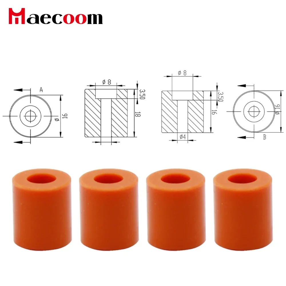 4Ppcs High Temperature Silicone Solid Spacer Hot Bed Leveling Column 12/16/18/26mm For CR-10 CR10S Ender-3 3D Printer Parts