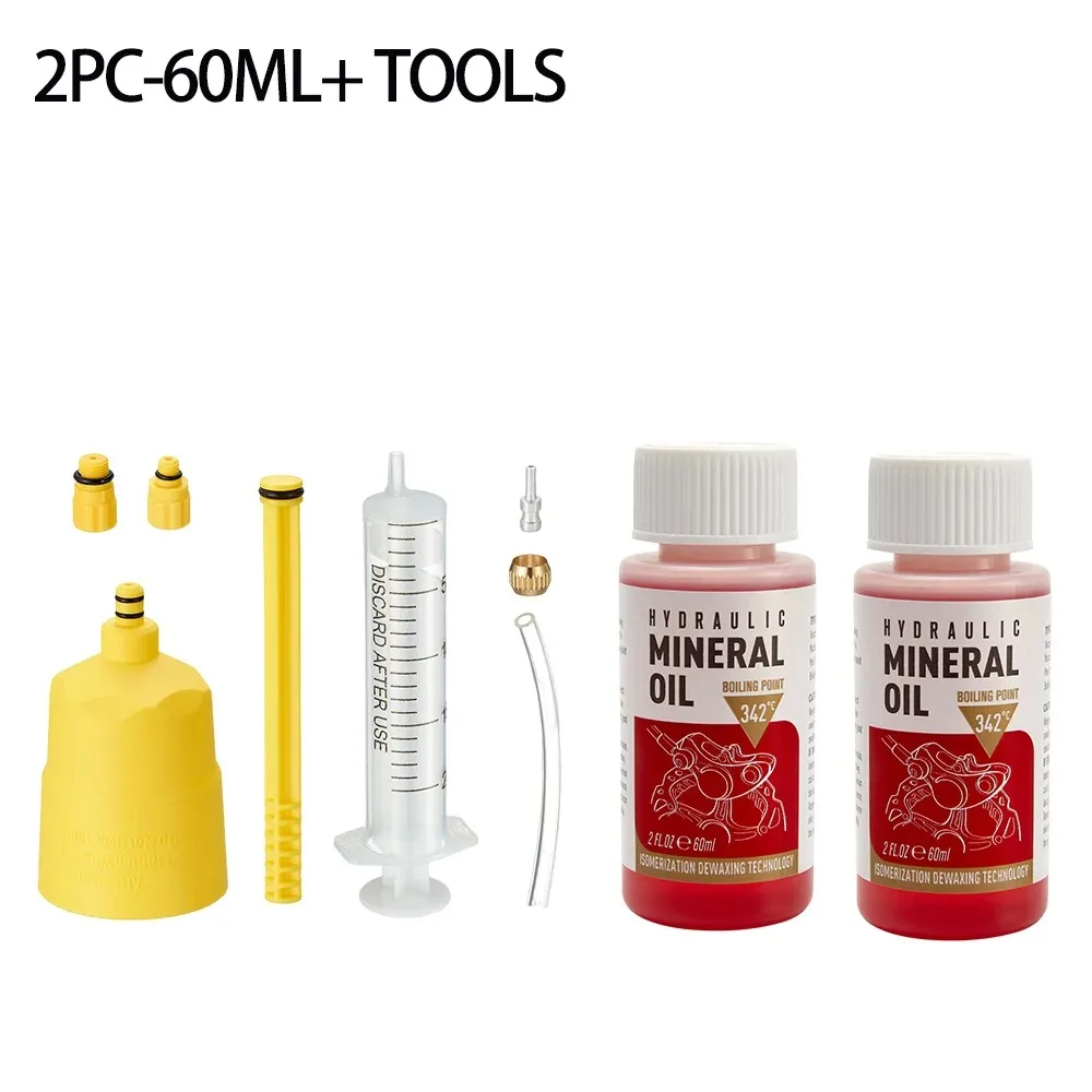 2PC Bicycle Brake Mineral Oil Bicycle Hydraulic Disc Brake Oil Bleed Kit Mineral Oil for Shimano MTB Road Bike Brake Repair Tool