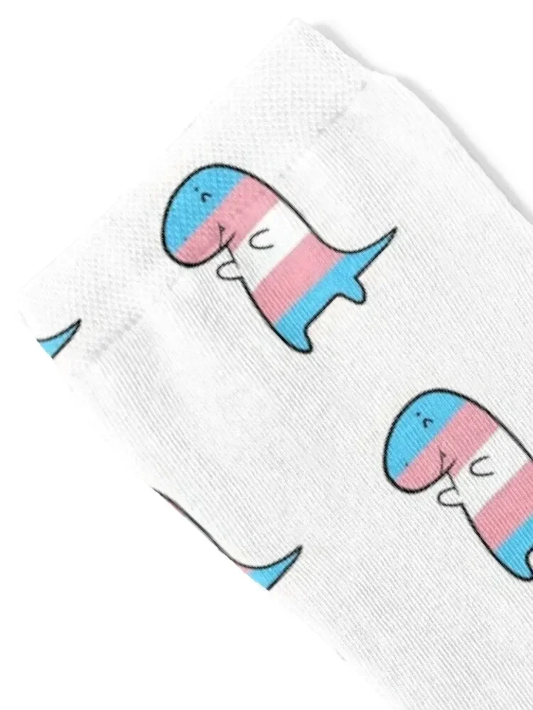 Transgender Flag Dinosaur Socks Heating sock heated Women's Socks Men's