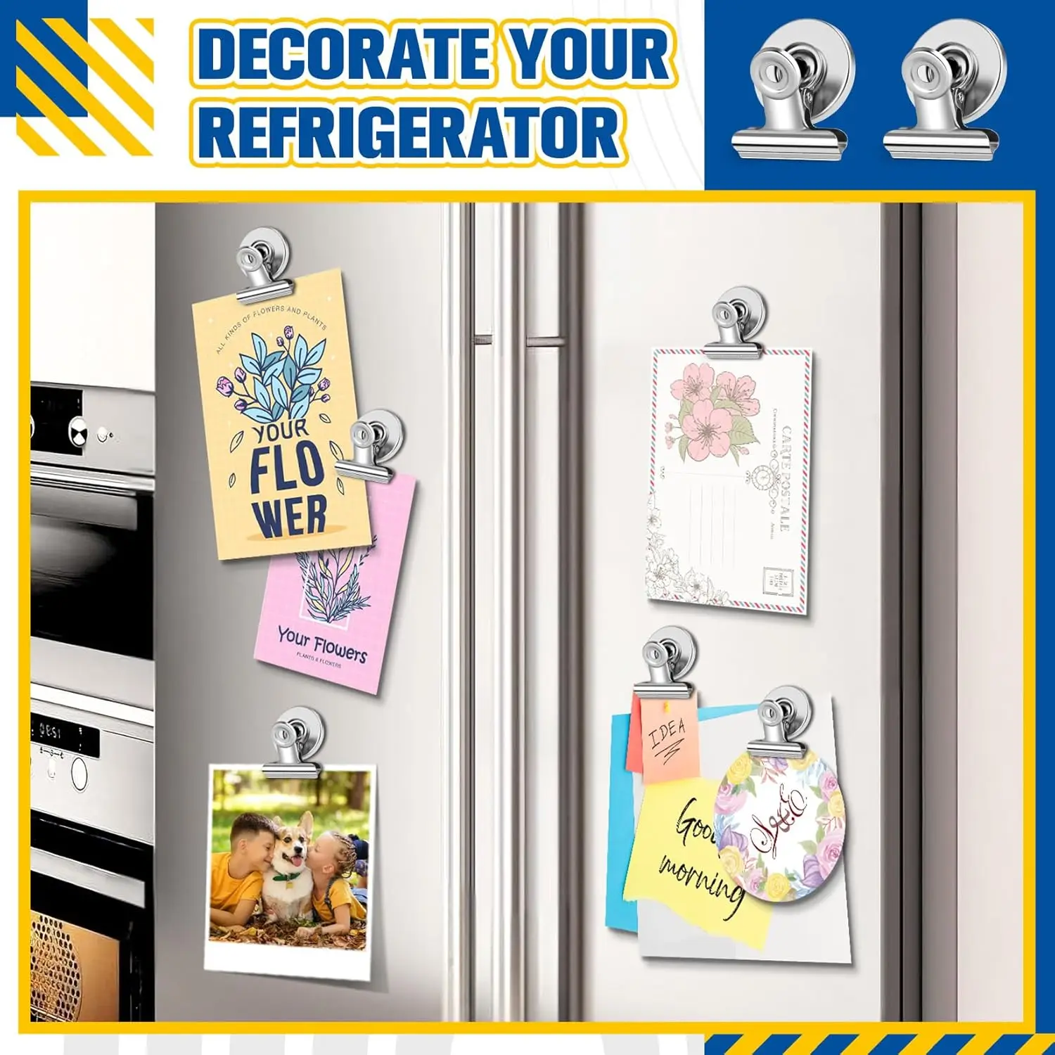 Heavy Duty Magnetic Clips Strong Refrigerator Magnets for Whiteboard School Office Photo Notes Displays Magnets Clip Holder