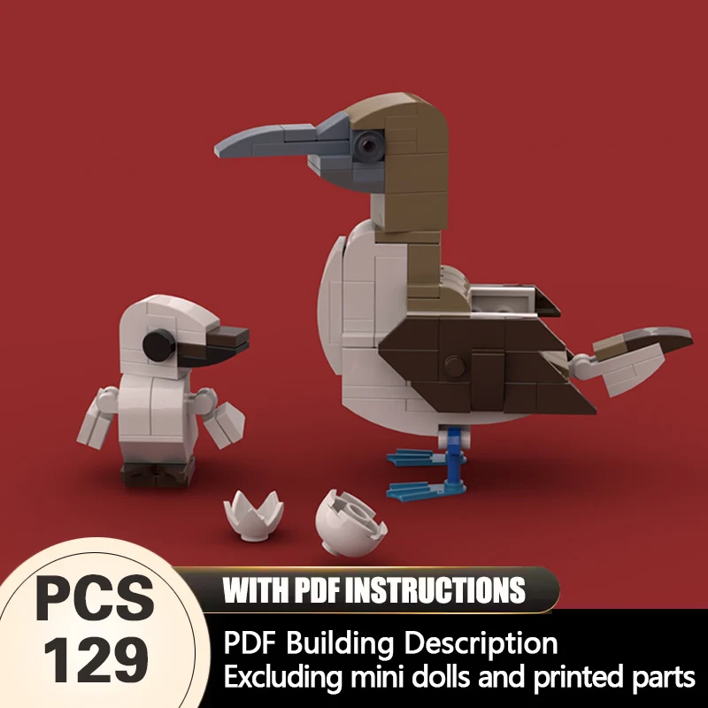 

Creators Animal Series Model MOC Building Bricks Blue-Footed Booby Modular Technology Gifts Holiday Assemble Children Toys Suit