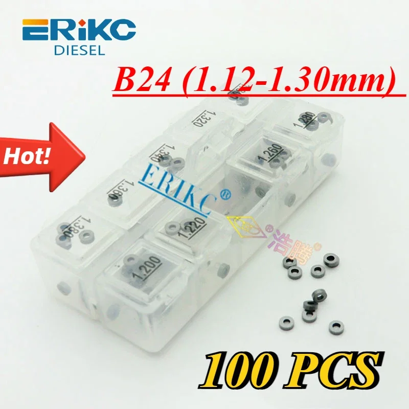 

100PCS B24 1.12-1.30mm Common Rail Injector Adjustment Gasket B24 Automotive Nozzle Repair Shim Kit For Denso