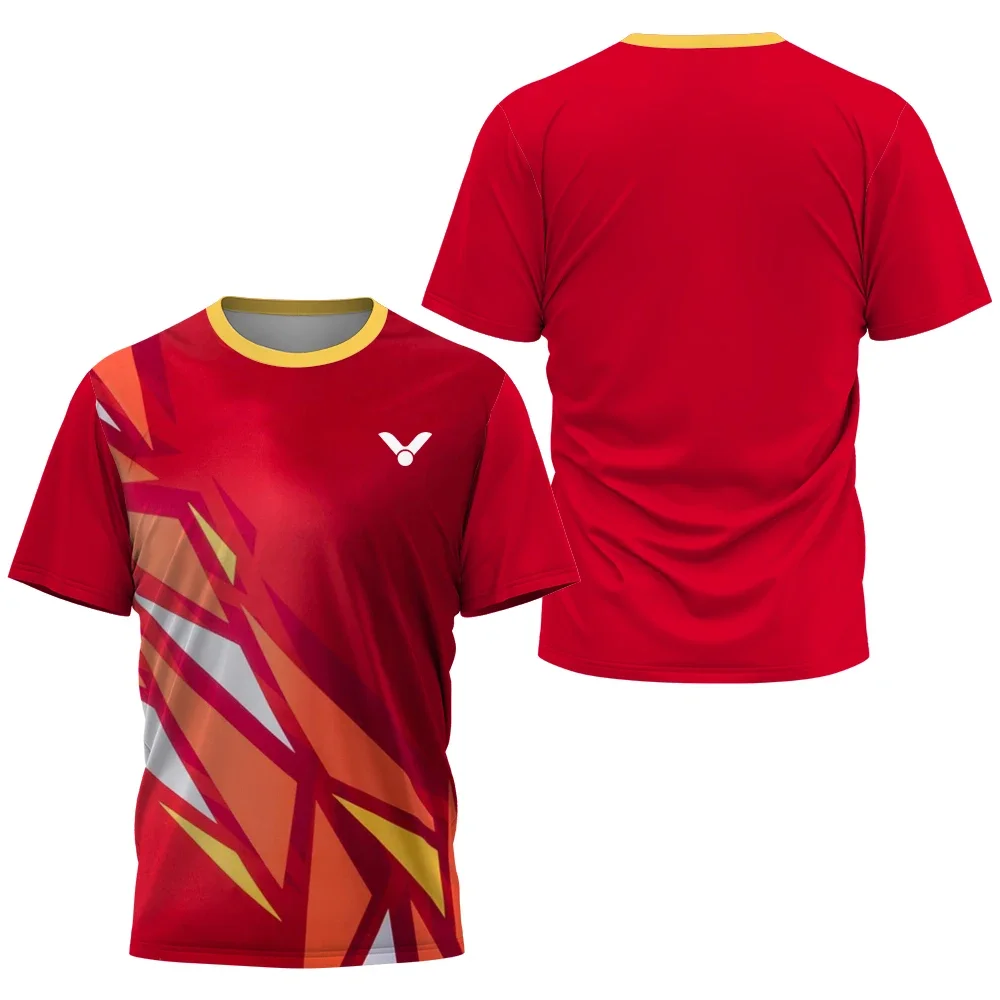 Geometrischer Block 3D-gedrucktes Badminton-Sporttrikot für Herren und Damen, Unisex, schnell trocknend, atmungsaktiv, für Training und Wettkampf, kurzärmeliges Oberteil – Detail 18
