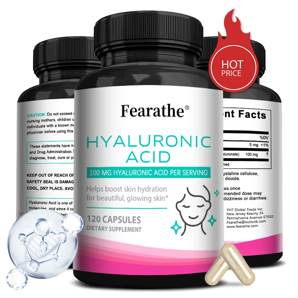 Hyaluronic Acid Supplements - Helps Promote Skin Hydration for Beautiful, Radiant Skin, Combats Collagen Loss, Supports Joints