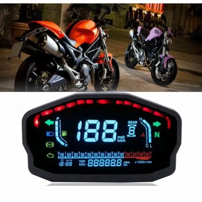 

Modify Universal LCD Speedo Meter Fuel Gauge Water Temperature Motorcycle LED Speedometer