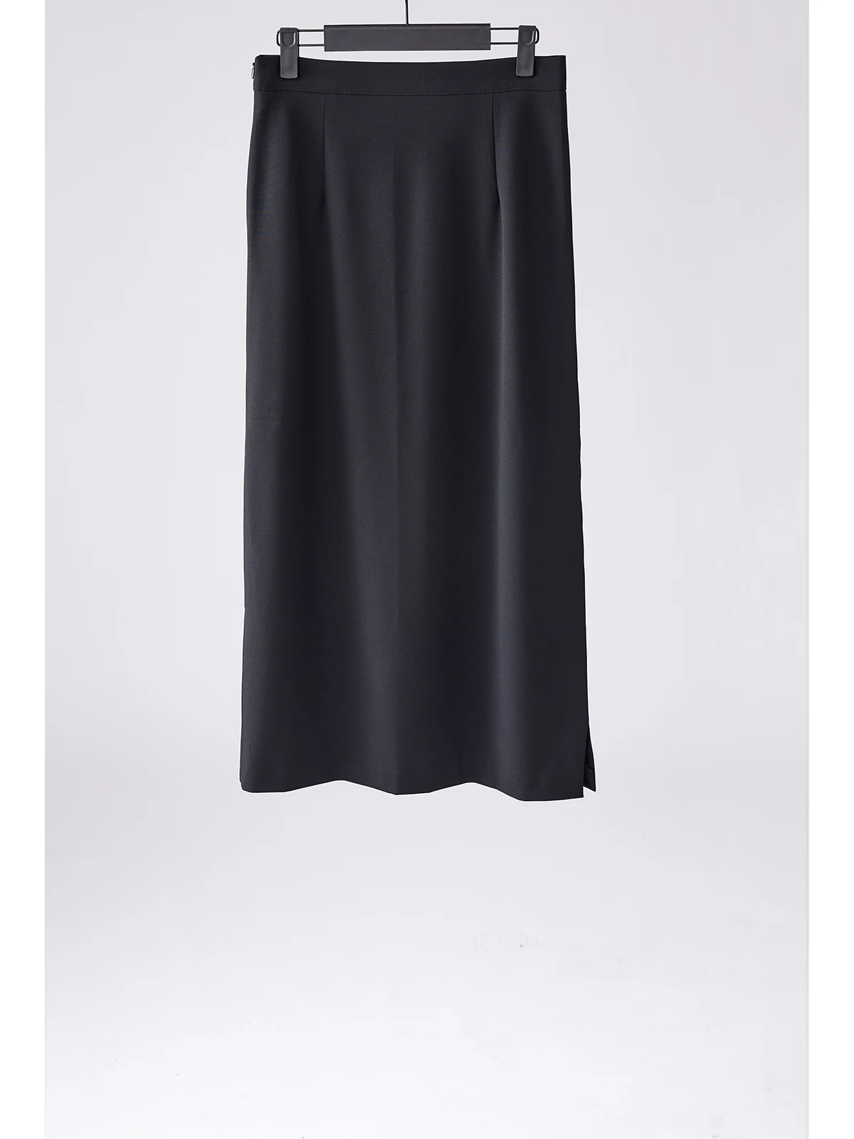 

Spring Summer Straight Leg Single-Sided Slit Skirt High Waist Polyester Viscose Nylon Blend Busin Casual Silk