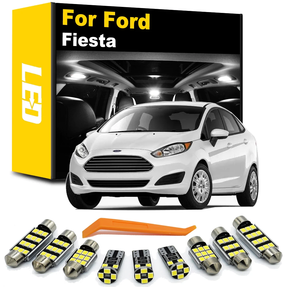車のledインテリアフォードフィエスタMK4 MK5 MK6 MK7 MK8 1995- 2016 2017 2018 2019 2020 2021ドームトランク屋根の電球キットcanbus