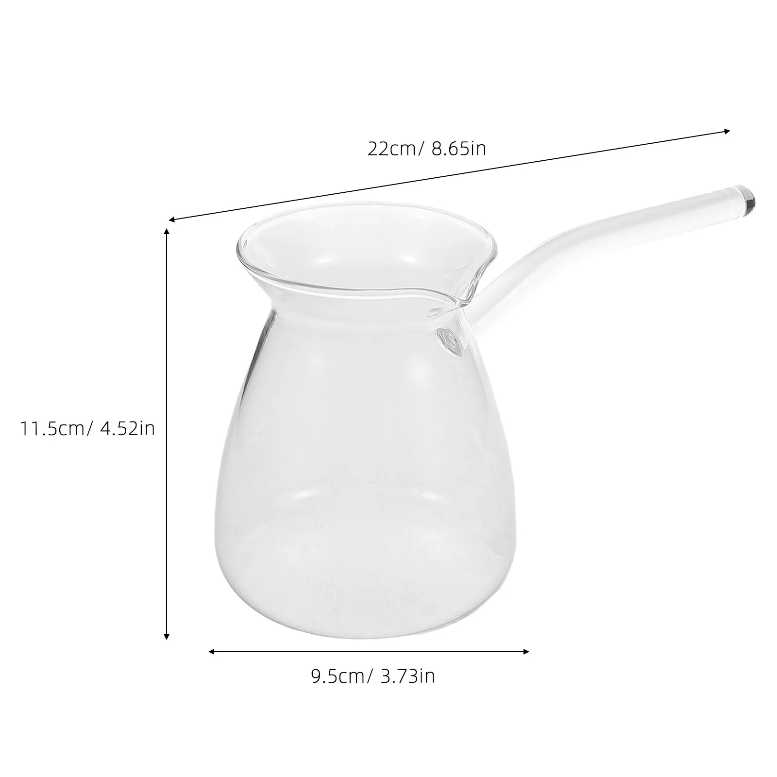 2Pcs Turkish Coffee Pot 450Ml High Borosilicate Glass Clear Coffee Server Side Handle Tea Kettle Milk Steamer Retro Design - view 2