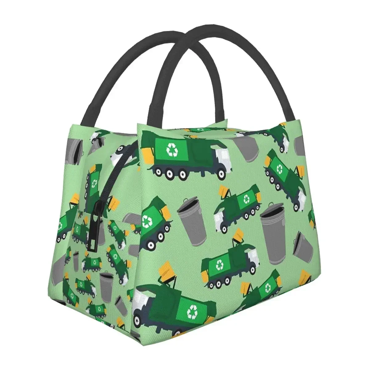 

Recycling Garbage Truck Pattern Lunch Bags Insulated Bento Box Lunch Tote Picnic Bags Cooler Thermal Bag for Woman School