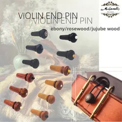 10Pcs Violin Endpin High Quality Ebony/Rosewood/Jujube Wood Violin Tail Endpin Violin Nail Musical Instrument Accessories