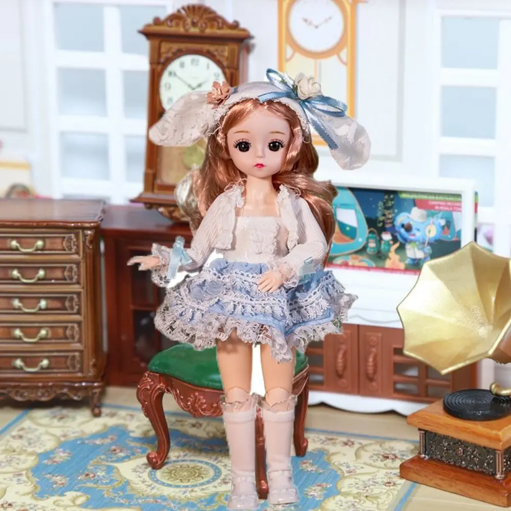 Movable Big Eyes Princess BJD Doll Thick Hair DIY 30cm Bjd Doll Korean Makeup Look Cute 1/6 BJD Doll Mini Girl Toy Play House