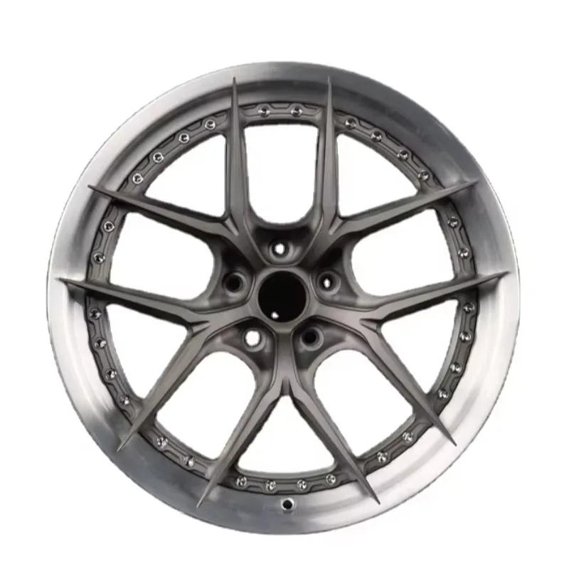 High End Customized Wheel Hub Multiple Inch Deep Concave Forged Alloy Rims, 5x3 PCD Gold Polished Finish, Single Piece Sporty C