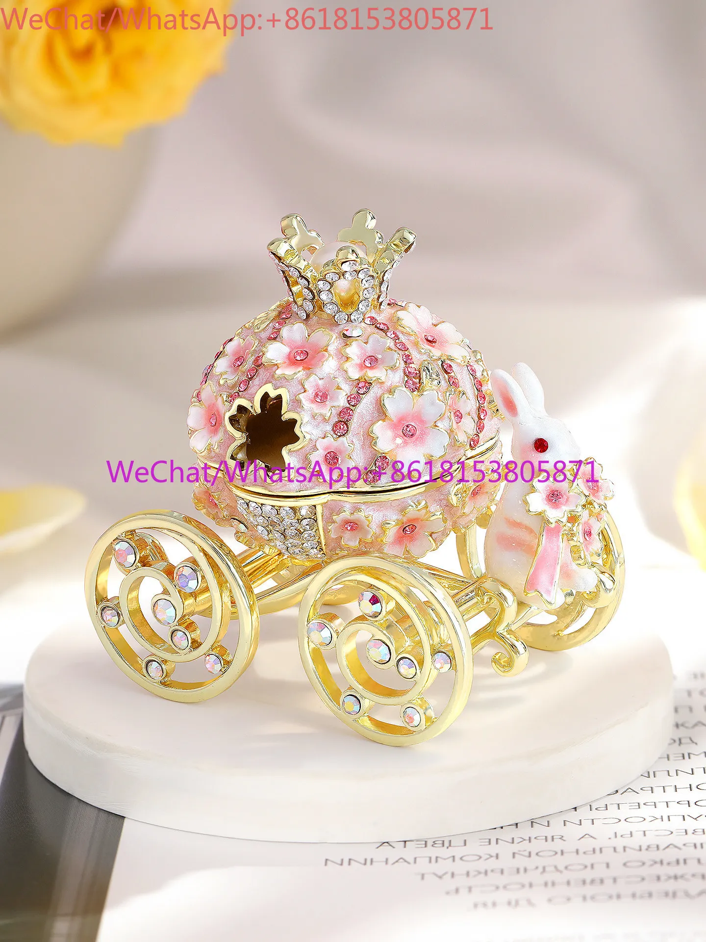Wedding proposal ring box enamel princess style jewelry box wedding gift