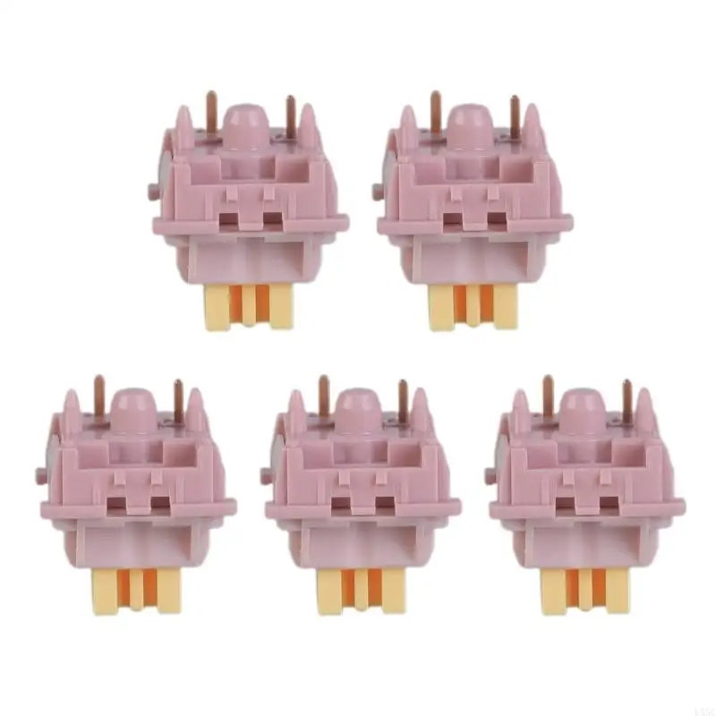 U55C Cream Yellow Peaching Silents Linears Keyboards Switches Pre Lubed HotSwaps Tactile 3Pin for Enhanceds Typing and Gaming