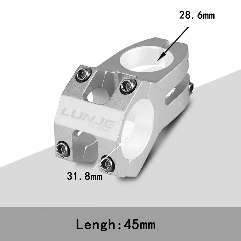 LUNJE MTB Vorbau 31,8 x 45 mm hochfester kurzer Lenkervorbau Aluminiumlegierung Fahrradbrücke Racing Downhill Rennrad Vorbau