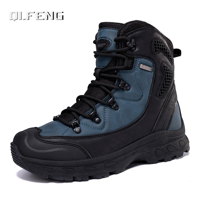 Large Outdoor Field Training Hiking Military Boots Men's Winter Anti Slip Durable Work Boots Fashion Casual High Top Boots 39-47