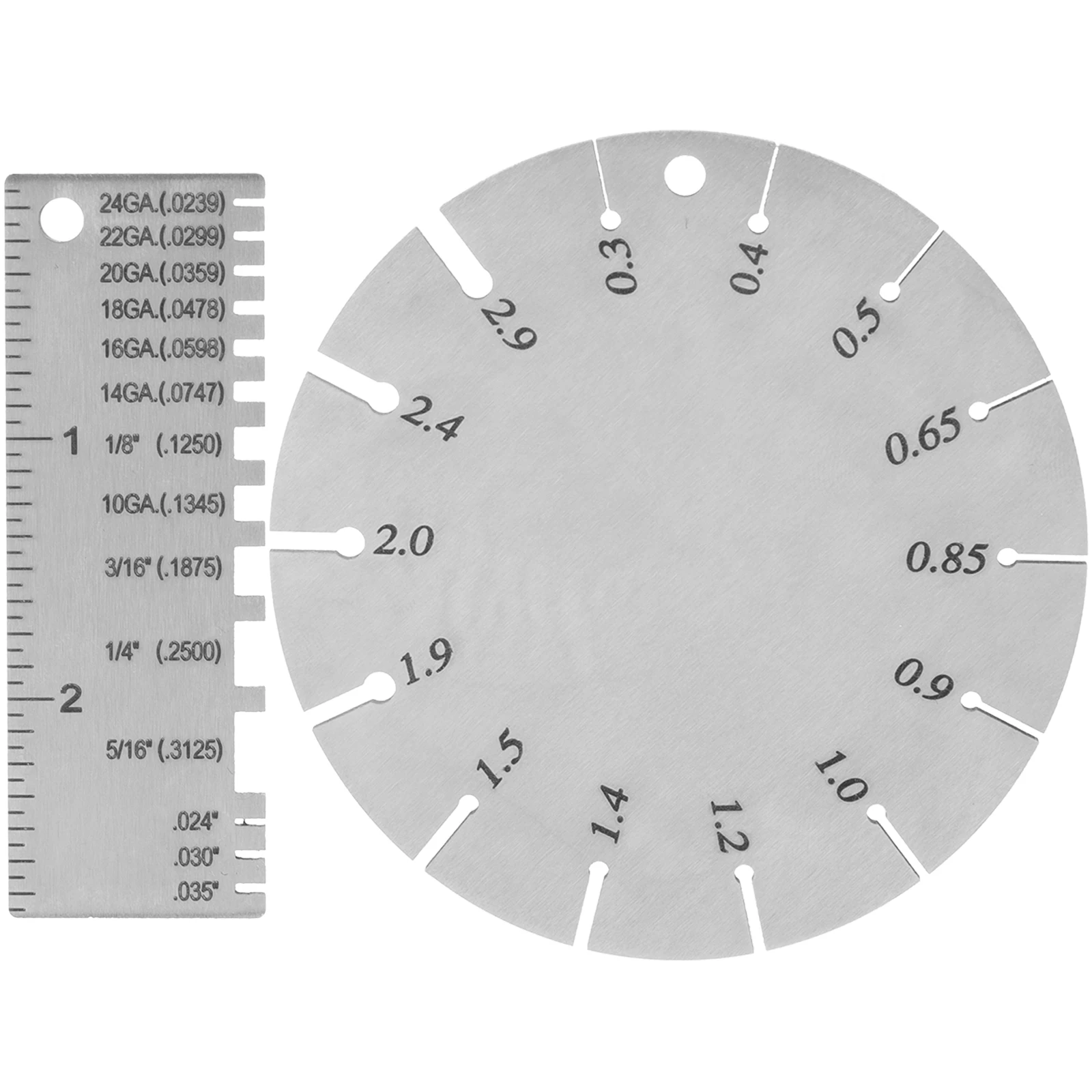 

2 Pcs Line Diameter Gauge Sample The Wire Thickness Measuring Tool Metal for Weld Inspection Metric System