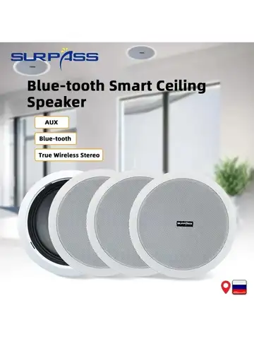 Full-Range Speaker Home 4pcs Wall In Ceiling Speakers 6 Inch Amplifier Stereo Sound Mode Bathroom Store Hotel Loudspeaker Theat