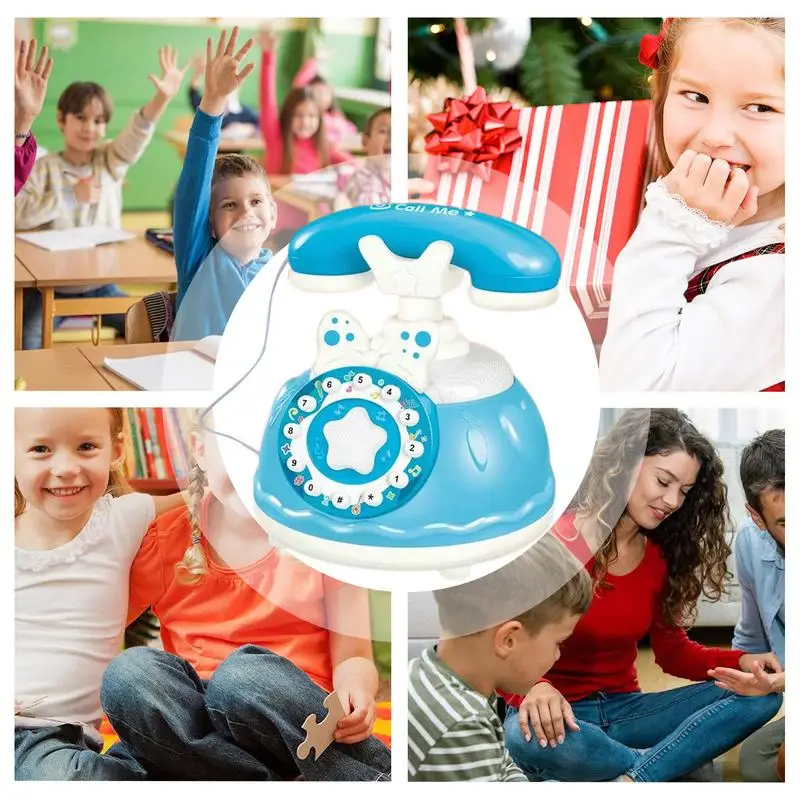 Kids Learning Toys Cartoon Retro Learning Toys Simulation Telephone Preschool Educational House-Playing Realistic Kids Toys For